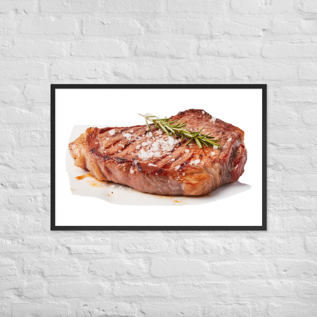 Sizzling Ribeye Steak Framed poster 🤤 from Yumify.AI