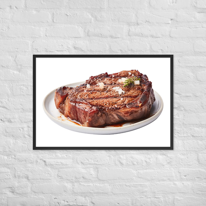 Sizzling Ribeye Steak Framed poster 🤤 from Yumify.AI