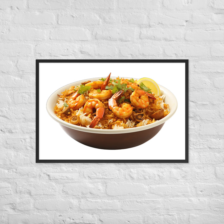 Prawn Biryani Seafood Delight Framed poster 🤤 from Yumify.AI