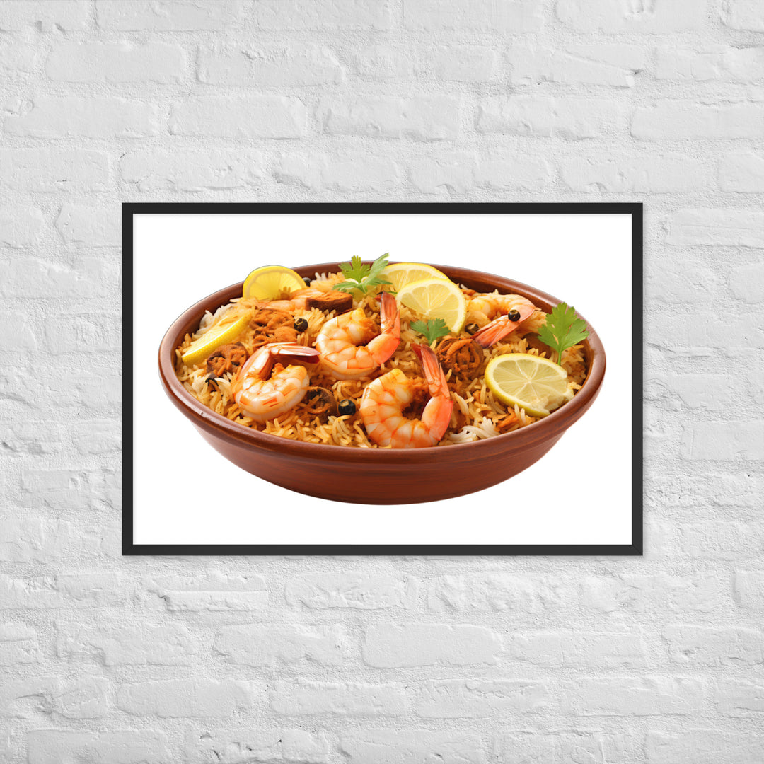 Prawn Biryani Seafood Delight Framed poster 🤤 from Yumify.AI