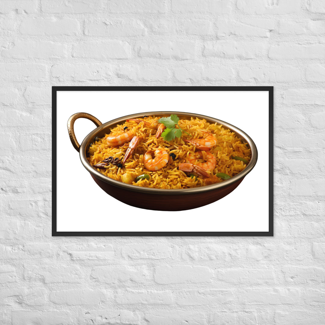 Prawn Biryani Seafood Delight Framed poster 🤤 from Yumify.AI