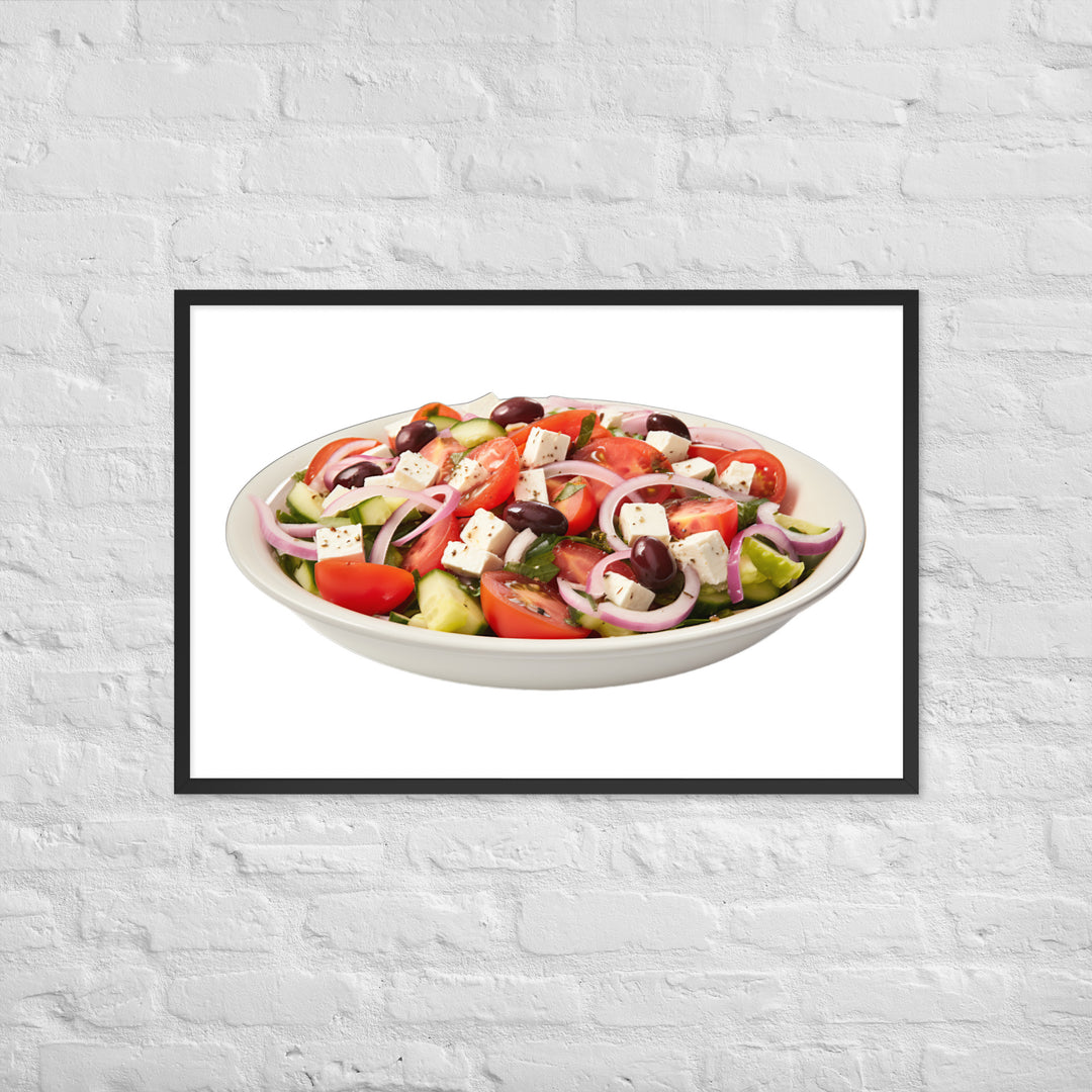 Greek Salad Delight Framed poster 🤤 from Yumify.AI