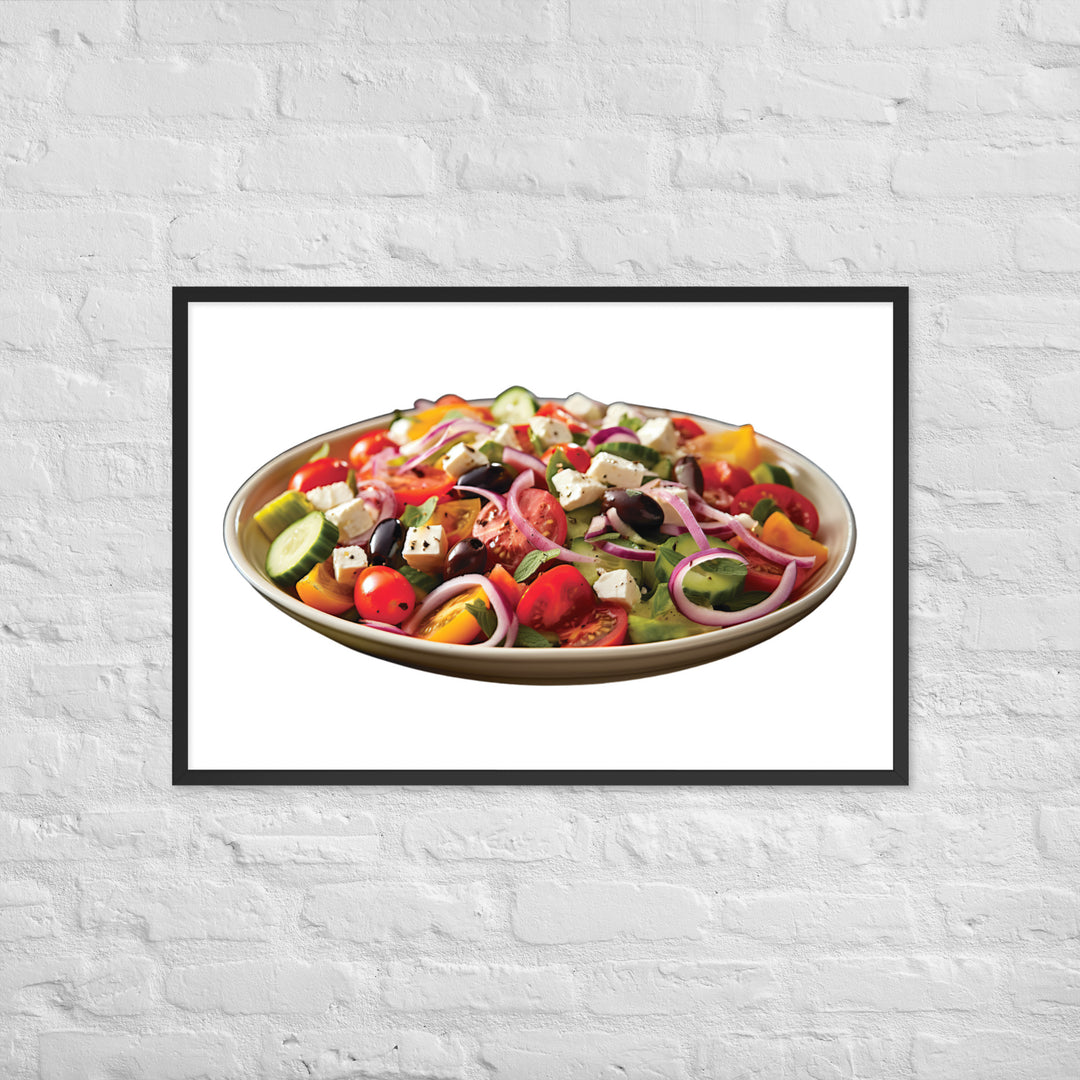 Greek Salad Delight Framed poster 🤤 from Yumify.AI