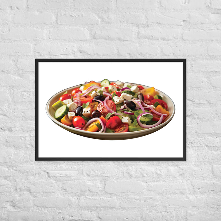 Greek Salad Delight Framed poster 🤤 from Yumify.AI