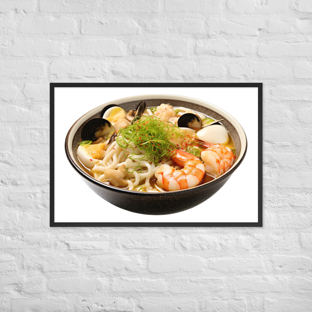 Seafood Extravaganza Ramen Framed poster 🤤 from Yumify.AI