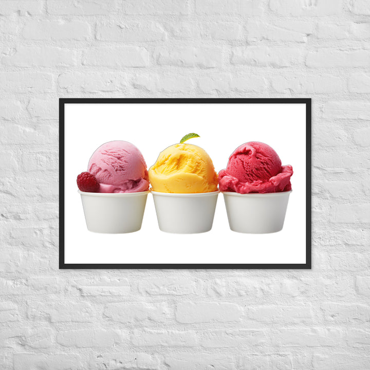 Trio of Sorbet Scoops Framed poster 🤤 from Yumify.AI