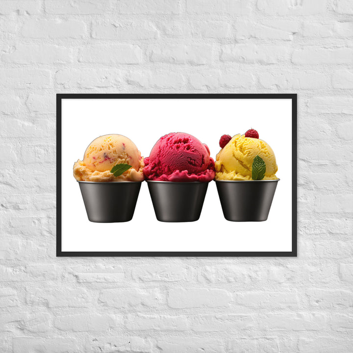 Trio of Sorbet Scoops Framed poster 🤤 from Yumify.AI