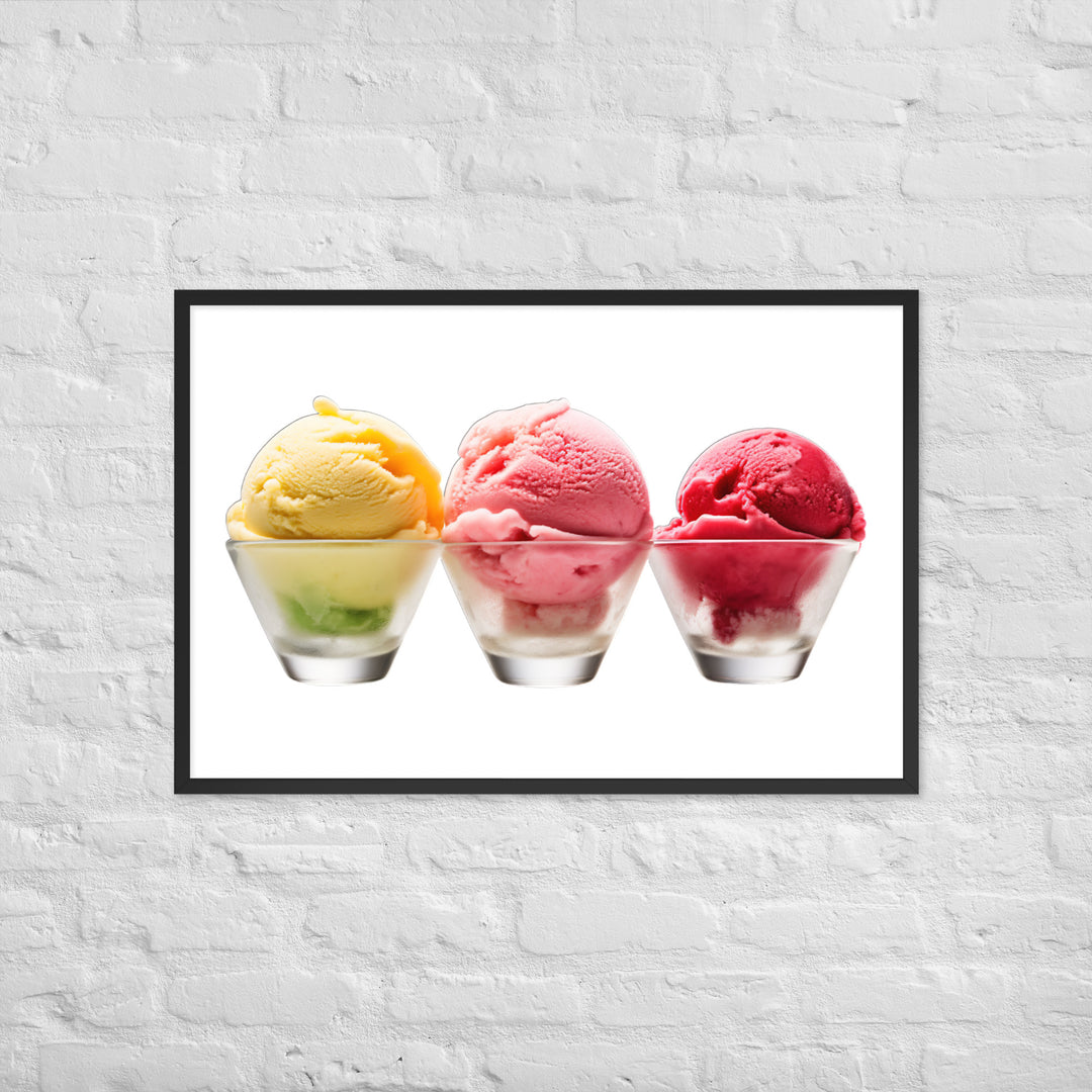 Trio of Sorbet Scoops Framed poster 🤤 from Yumify.AI