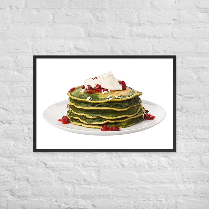 Savory Spinach Pancakes Framed poster 🤤 from Yumify.AI