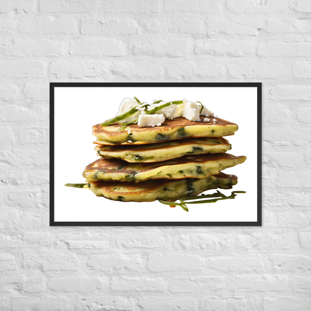 Savory Spinach Pancakes Framed poster 🤤 from Yumify.AI