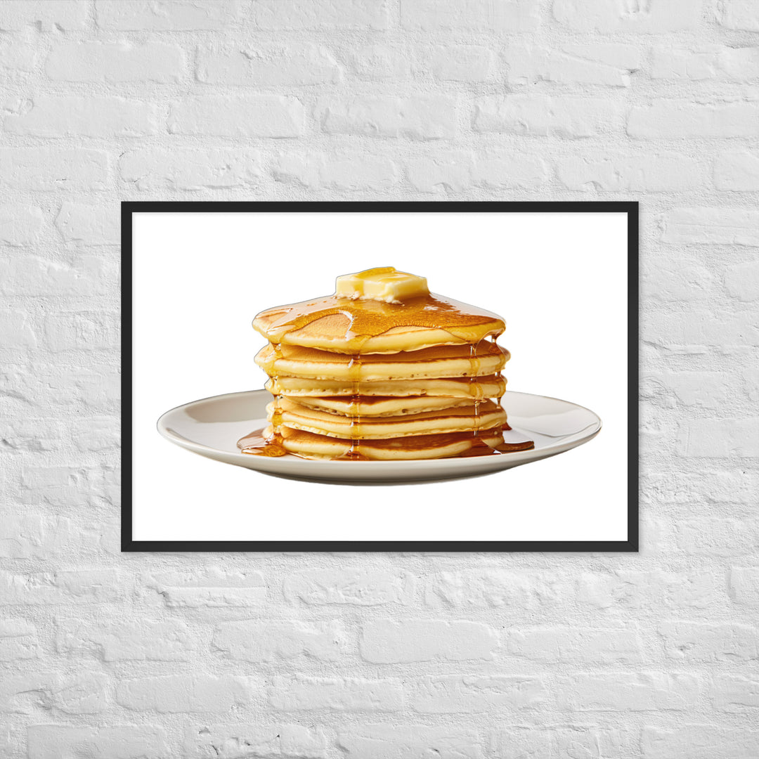 Fluffy Pancake Stack Framed poster 🤤 from Yumify.AI