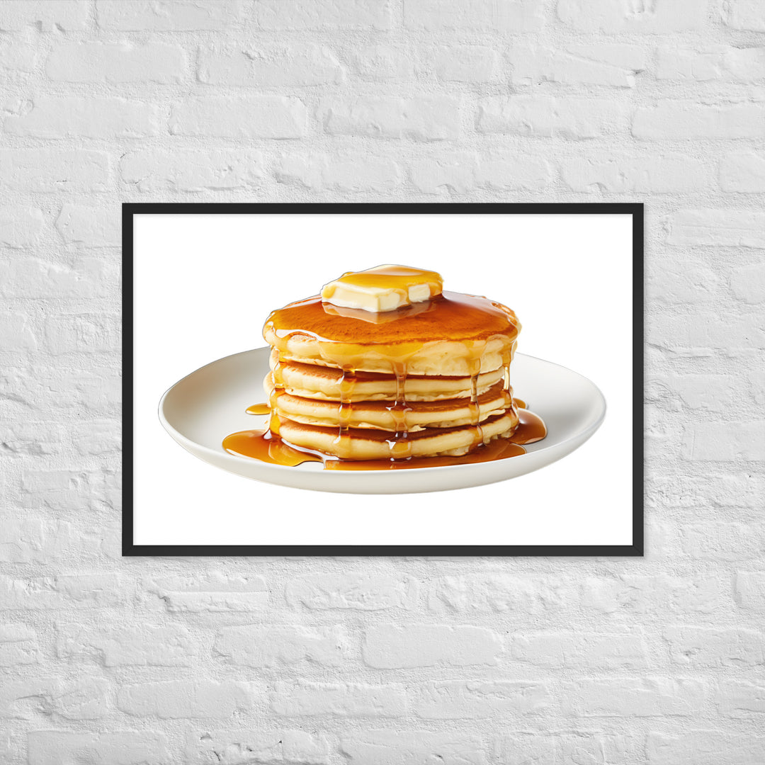 Fluffy Pancake Stack Framed poster 🤤 from Yumify.AI