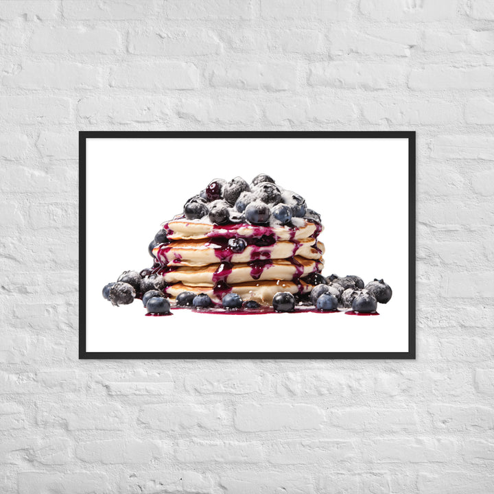 Blueberry Burst Pancakes Framed poster 🤤 from Yumify.AI