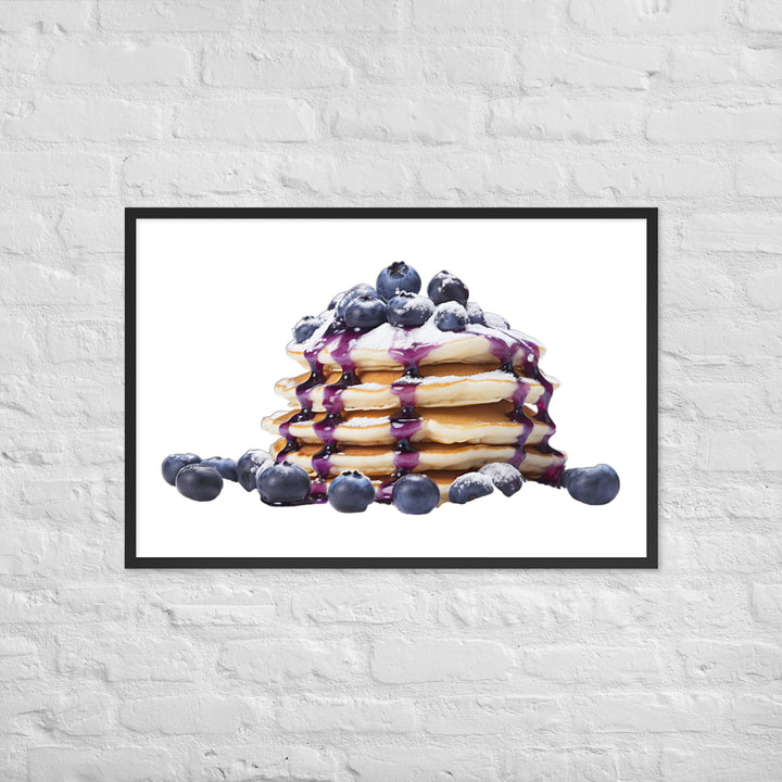 Blueberry Burst Pancakes Framed poster 🤤 from Yumify.AI