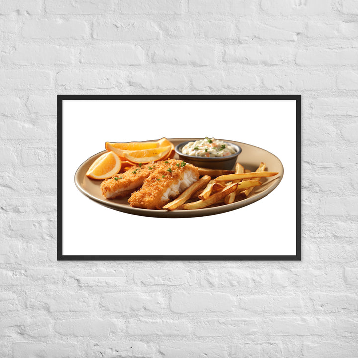 Panko Crusted Fish and Chips Framed poster 🤤 from Yumify.AI