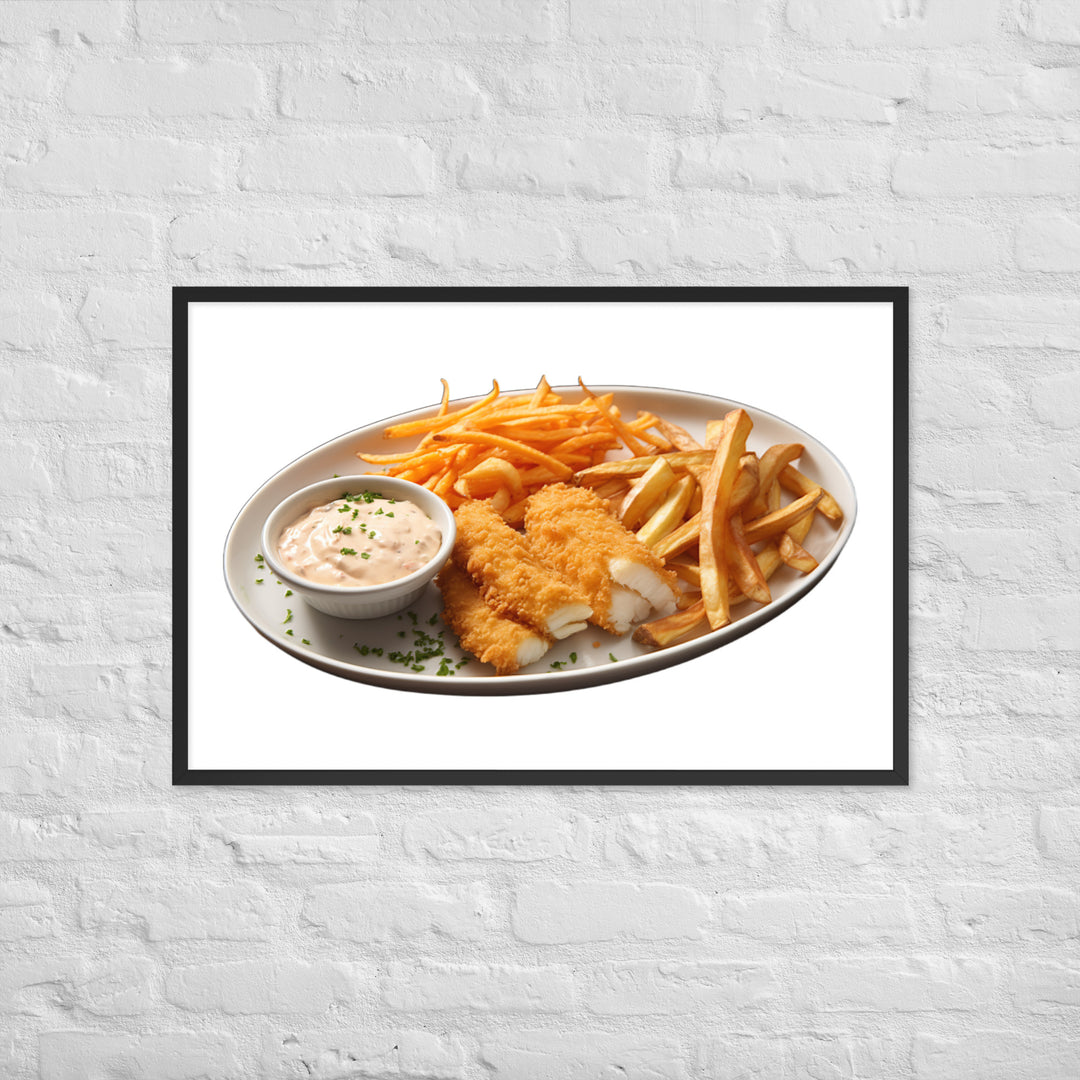 Panko Crusted Fish and Chips Framed poster 🤤 from Yumify.AI