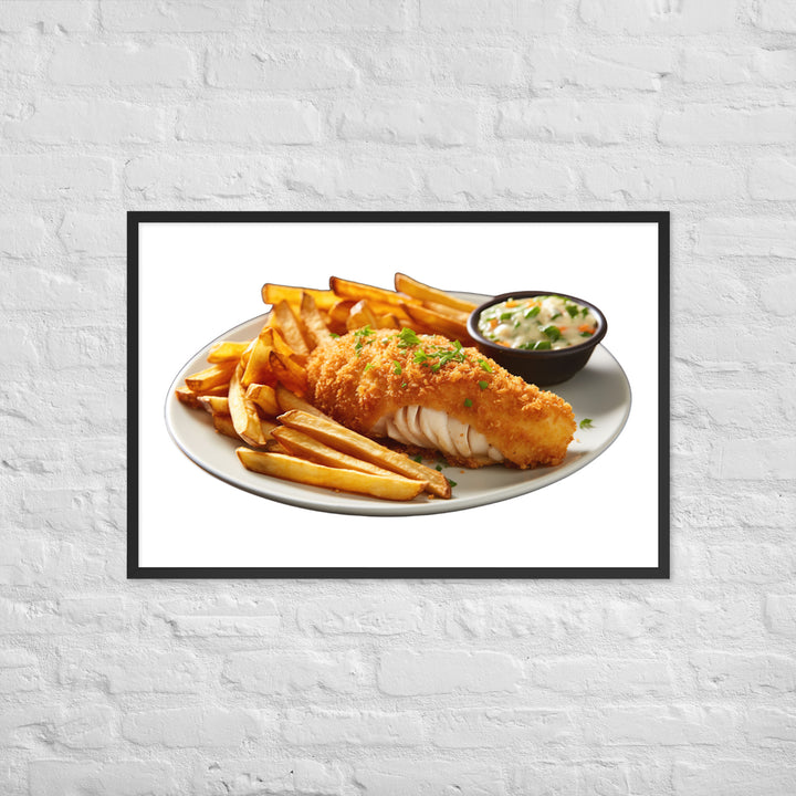 Panko Crusted Fish and Chips Framed poster 🤤 from Yumify.AI