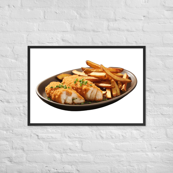 Panko Crusted Fish and Chips Framed poster 🤤 from Yumify.AI