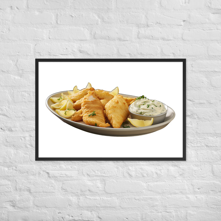 Lemon Herb Fish and Chips Framed poster 🤤 from Yumify.AI