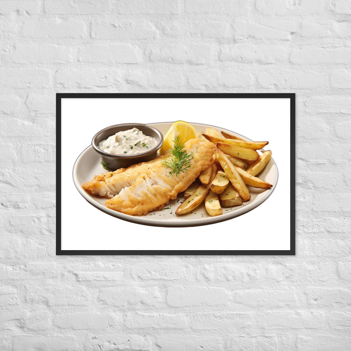 Lemon Herb Fish and Chips Framed poster 🤤 from Yumify.AI