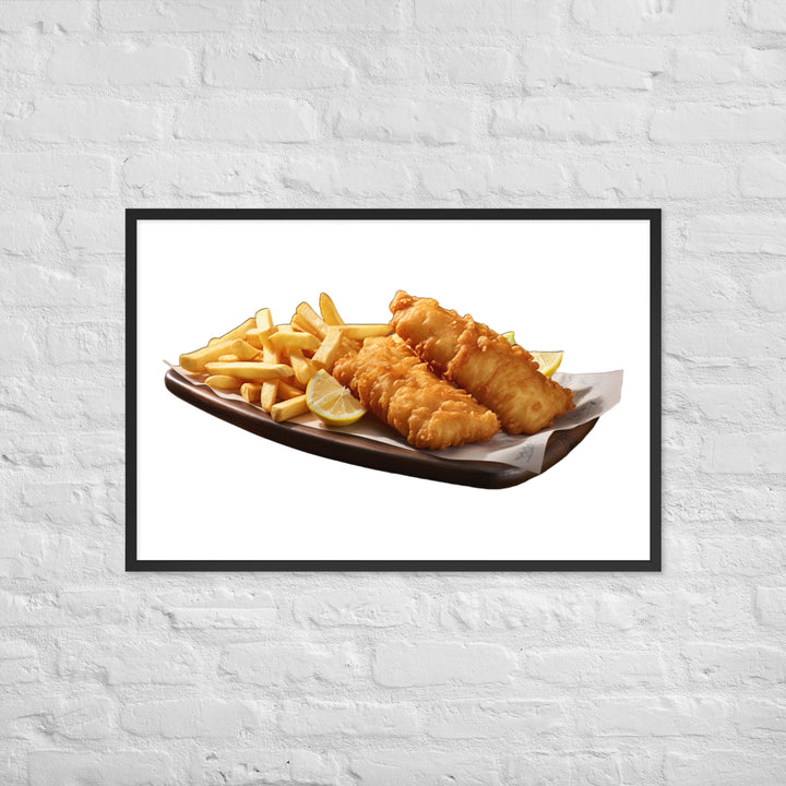 Beer Battered Fish and Chips Framed poster 🤤 from Yumify.AI