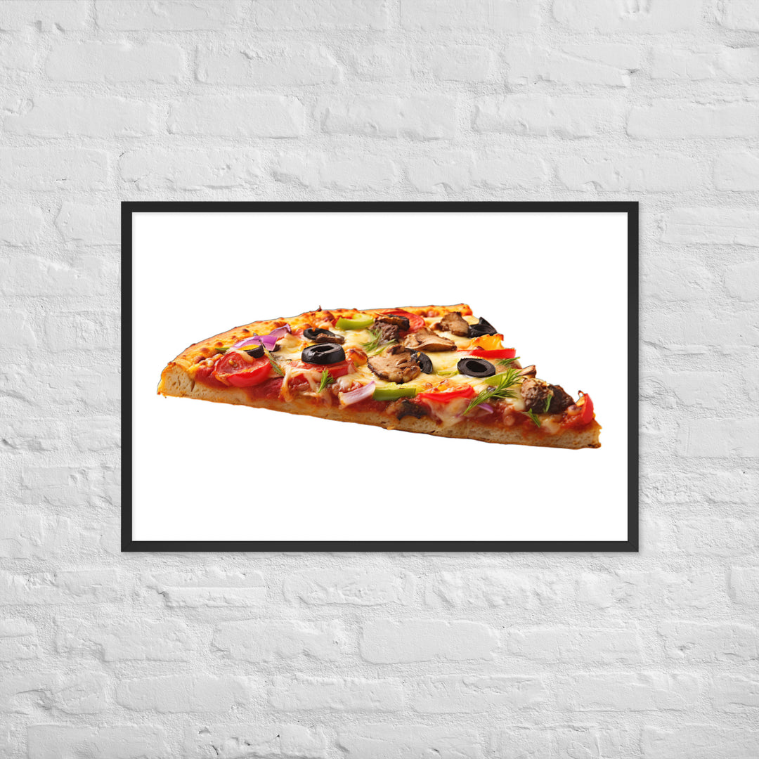 Veggie Delight Pizza Slice Framed poster 🤤 from Yumify.AI