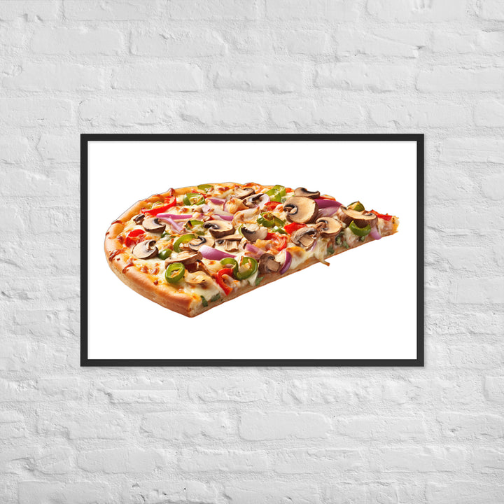 Veggie Delight Pizza Slice Framed poster 🤤 from Yumify.AI