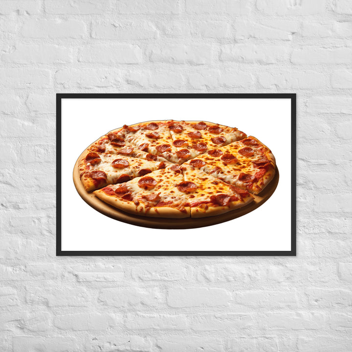 Spicy Pepperoni Explosion Pizza Framed poster 🤤 from Yumify.AI