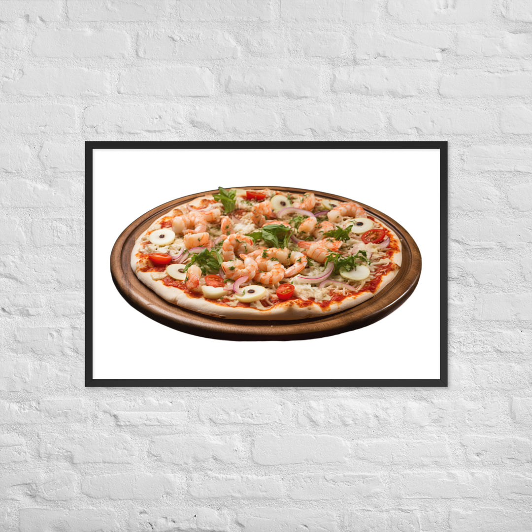 Seafood Supreme Pizza Framed poster 🤤 from Yumify.AI