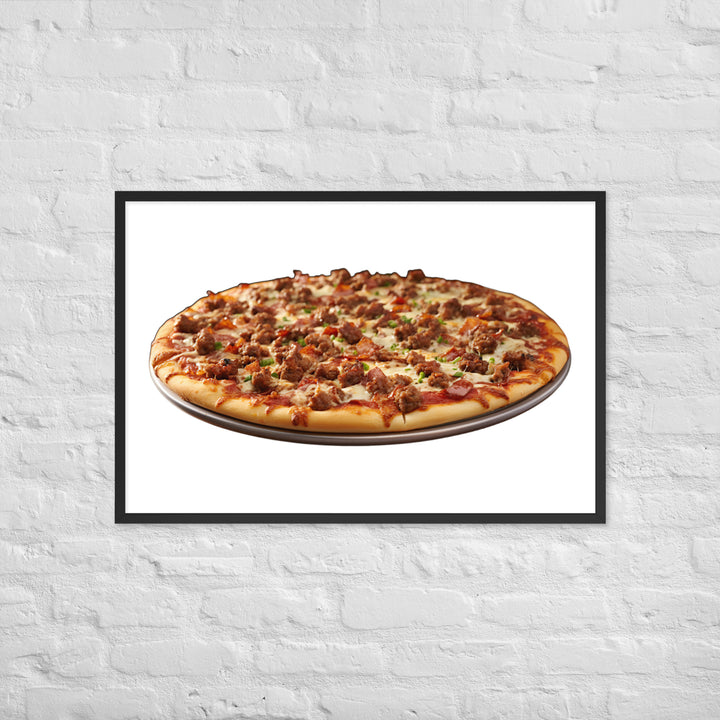 Meat Feast Pizza Framed poster 🤤 from Yumify.AI