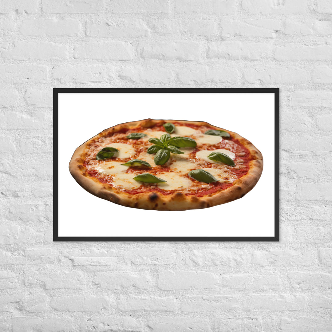 Cheese Dripping Margherita Pizza Framed poster 🤤 from Yumify.AI