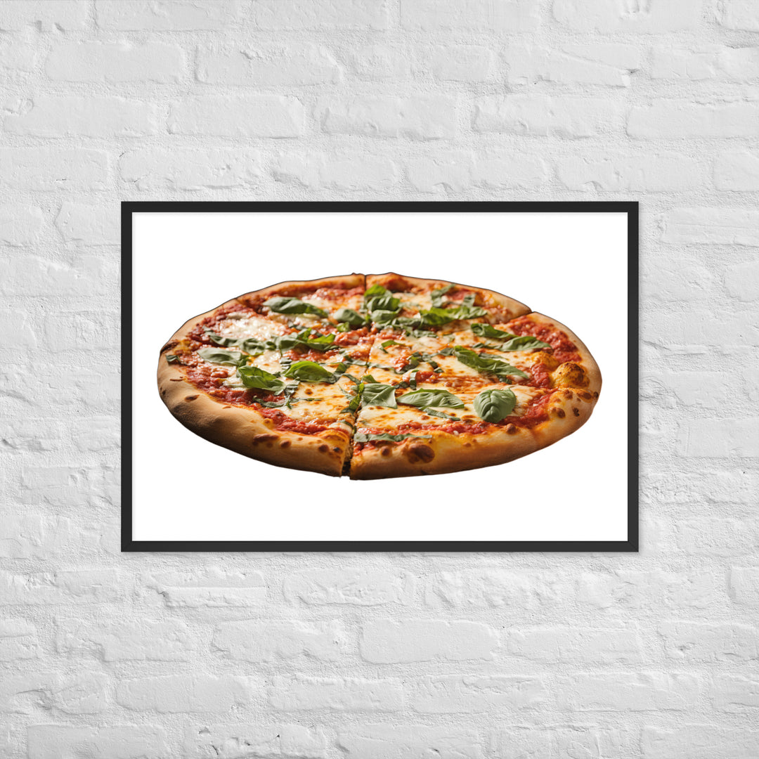 Cheese Dripping Margherita Pizza Framed poster 🤤 from Yumify.AI