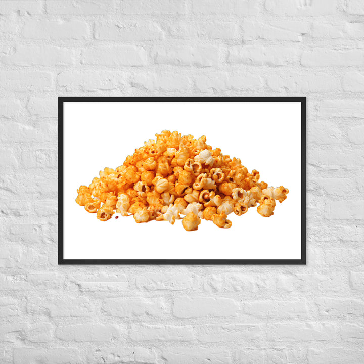 Spicy Cheese Popcorn Framed poster 🤤 from Yumify.AI