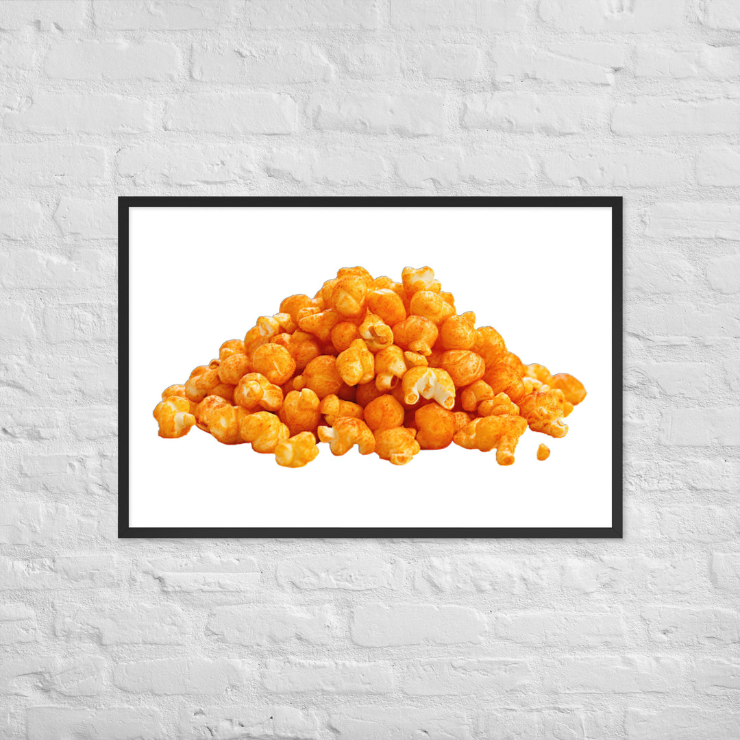 Spicy Cheese Popcorn Framed poster 🤤 from Yumify.AI