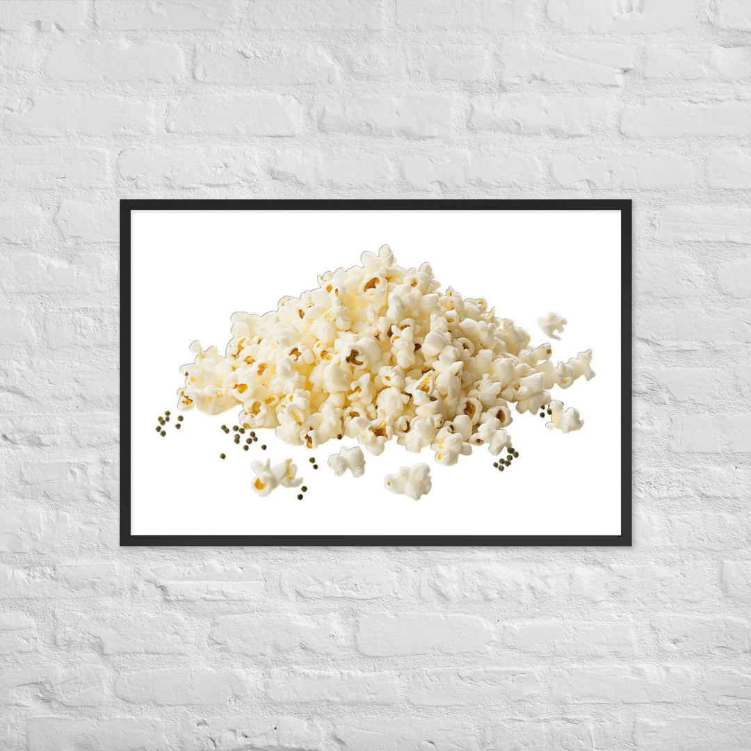Sea Salt and Olive Oil Popcorn Framed poster 🤤 from Yumify.AI