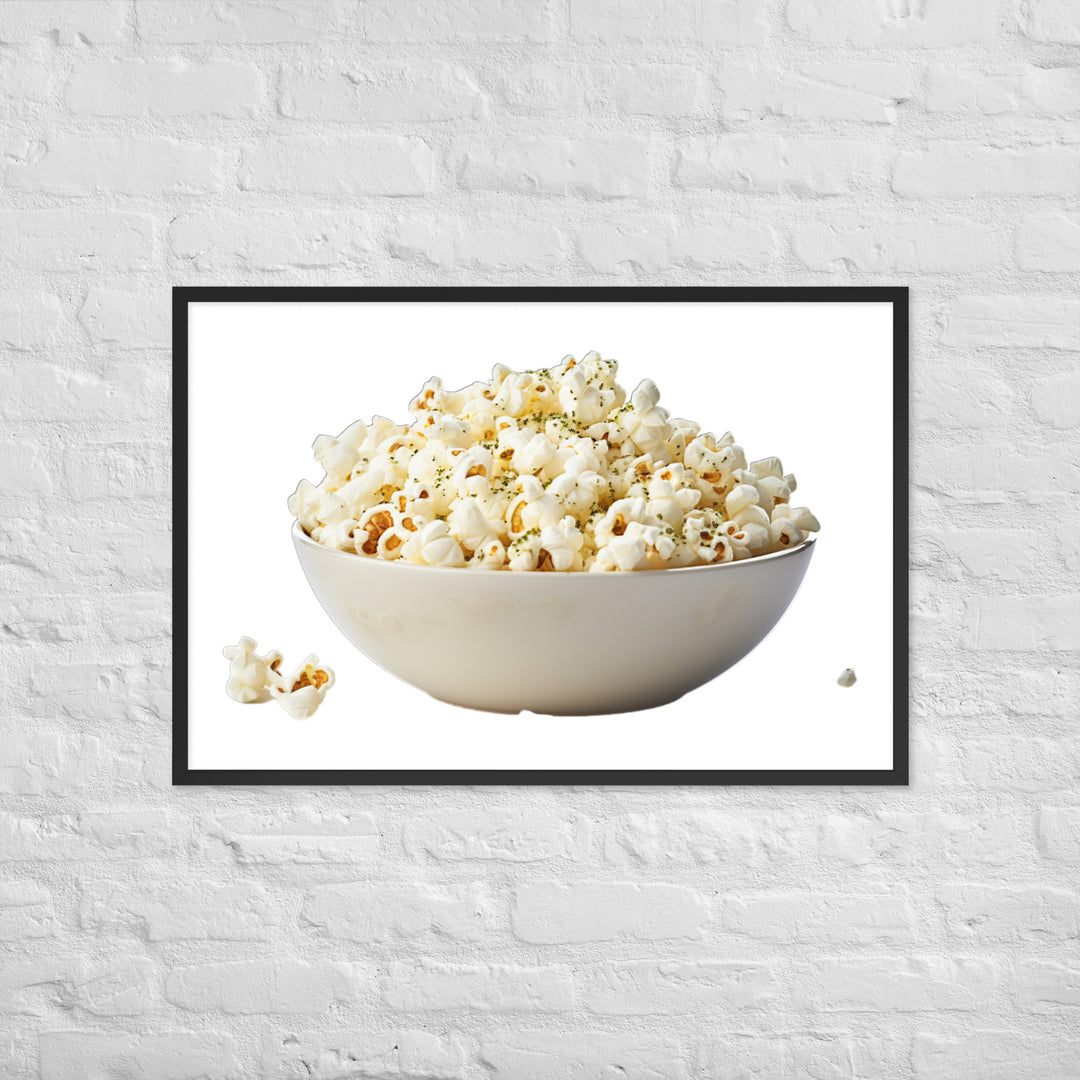 Sea Salt and Olive Oil Popcorn Framed poster 🤤 from Yumify.AI