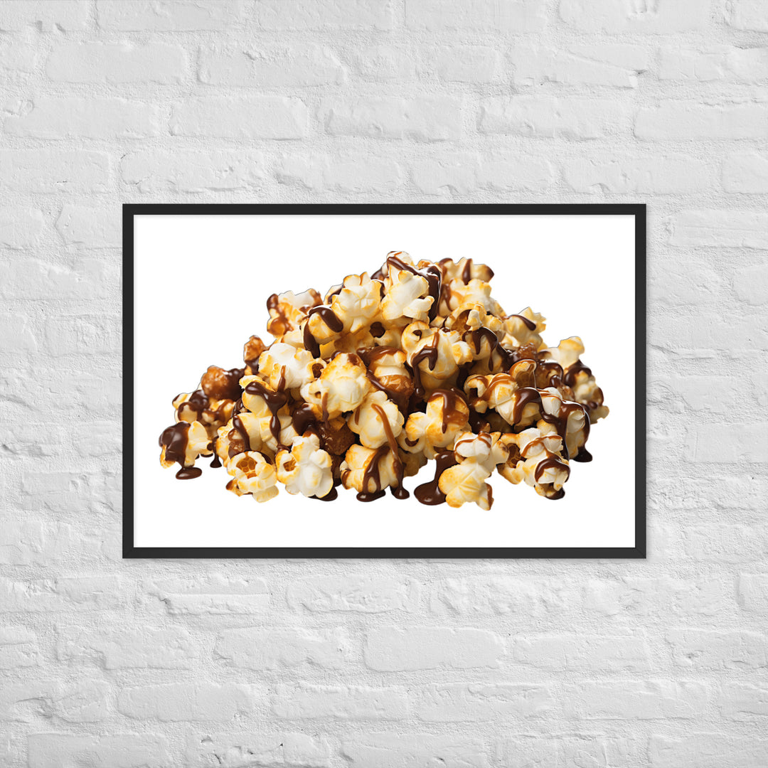 Chocolate Drizzle Popcorn Framed poster 🤤 from Yumify.AI