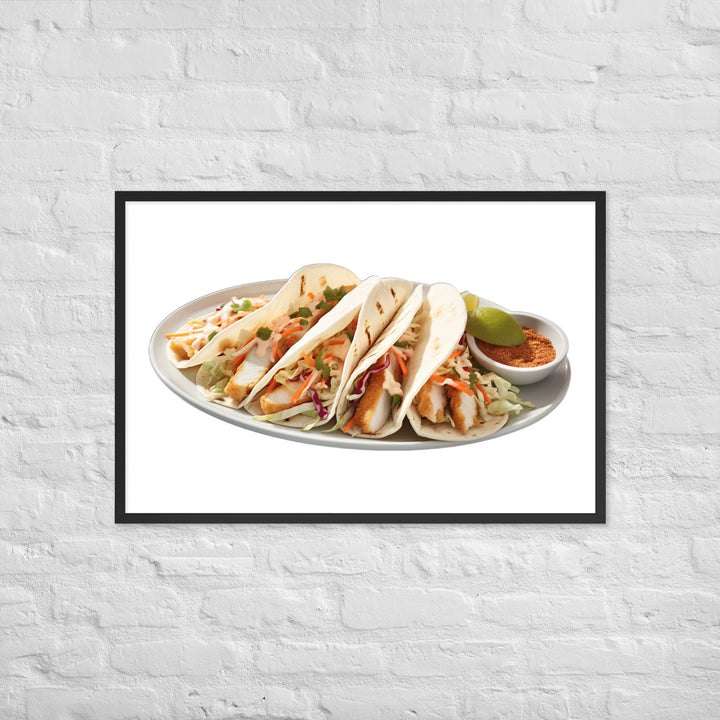 Soft Fish Tacos Delight Framed poster 🤤 from Yumify.AI