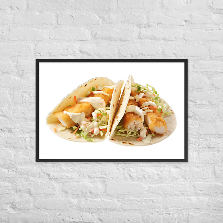 Soft Fish Tacos Delight Framed poster 🤤 from Yumify.AI