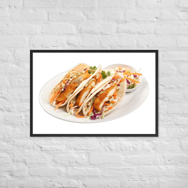 Soft Fish Tacos Delight Framed poster 🤤 from Yumify.AI