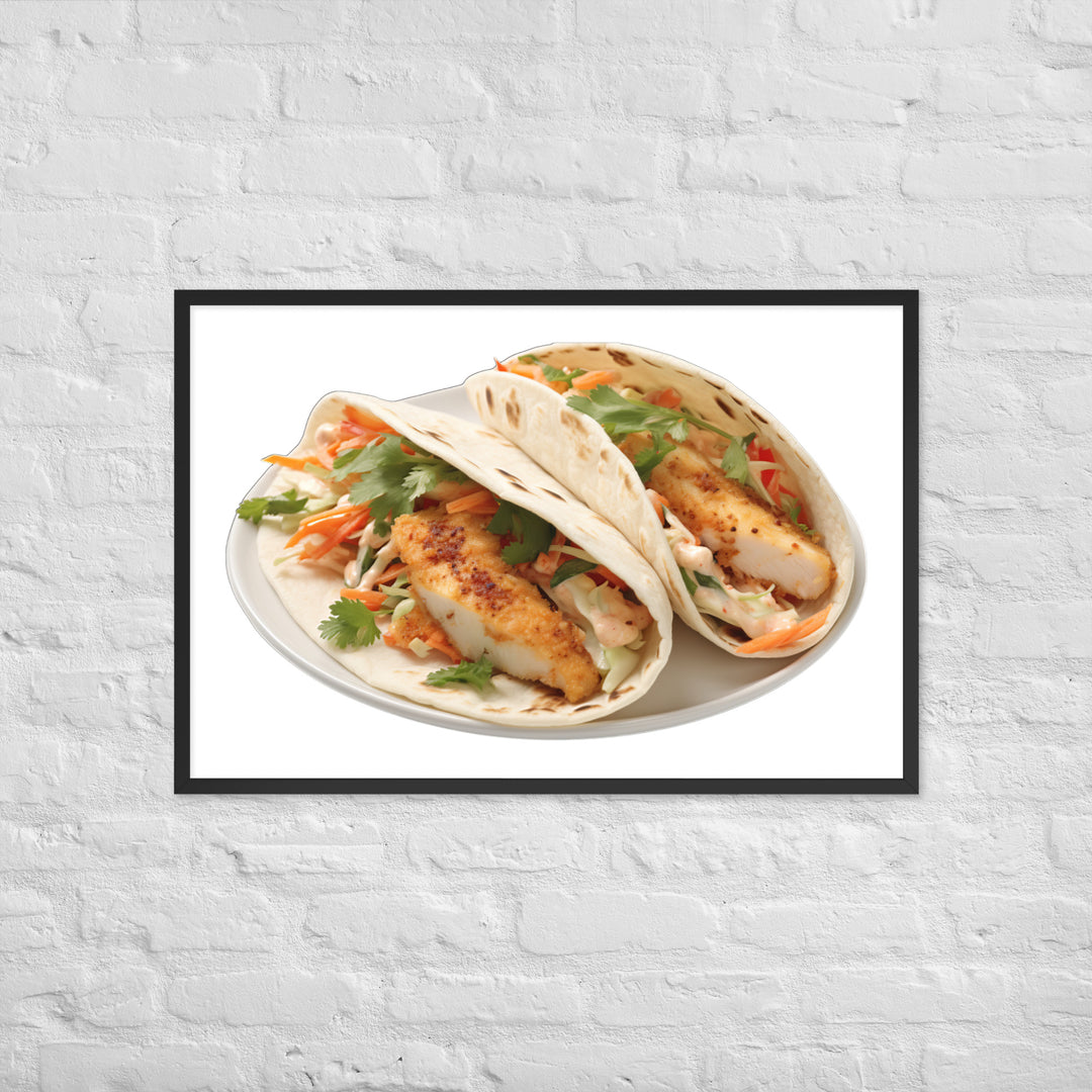 Soft Fish Tacos Delight Framed poster 🤤 from Yumify.AI