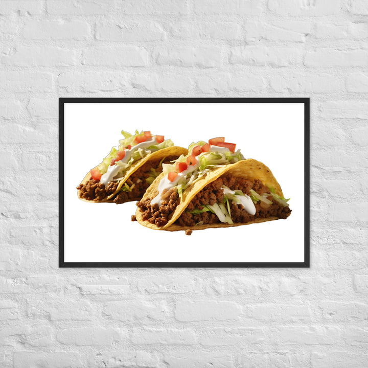 Crispy Beef Tacos Feast Framed poster 🤤 from Yumify.AI