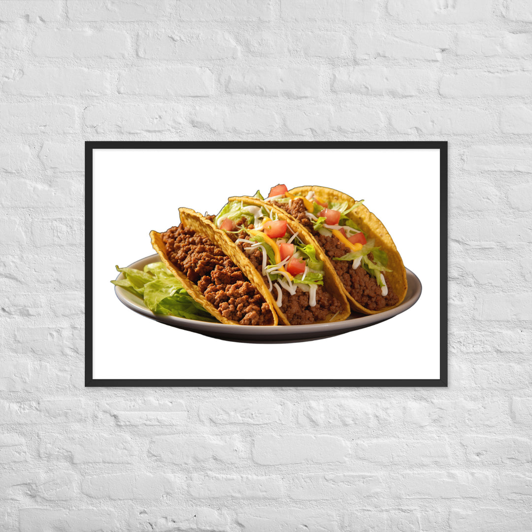 Crispy Beef Tacos Feast Framed poster 🤤 from Yumify.AI