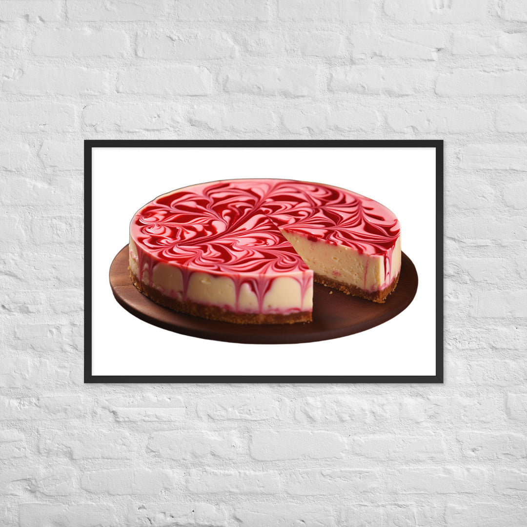 Strawberry Swirl Cheesecake Framed poster 🤤 from Yumify.AI