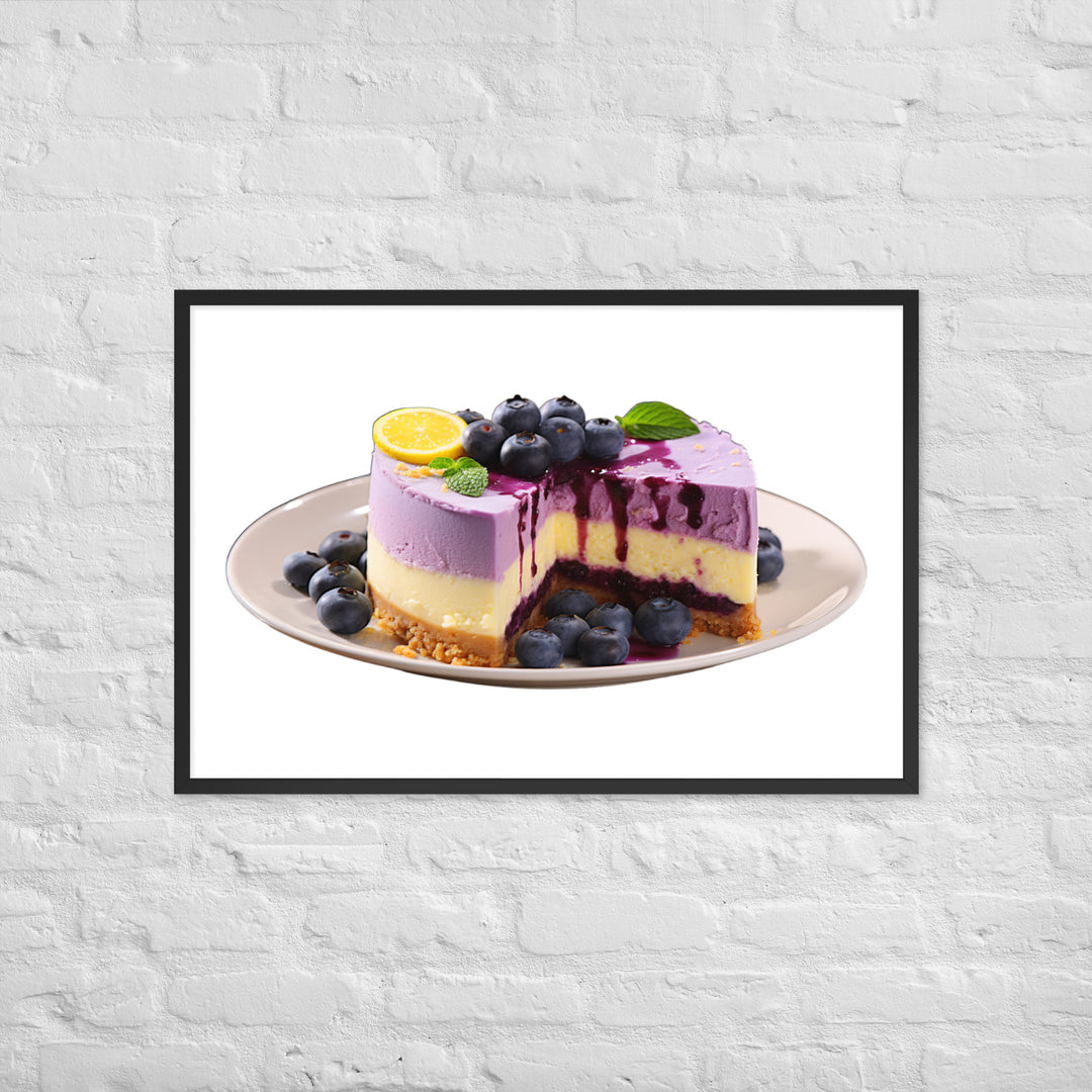 Lemon Blueberry Cheesecake Framed poster 🤤 from Yumify.AI