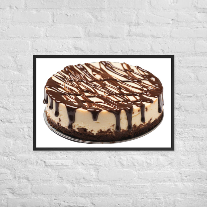 Chocolate Drizzle Cheesecake Framed poster 🤤 from Yumify.AI