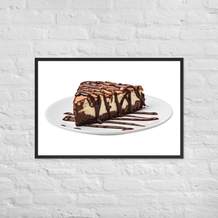 Chocolate Drizzle Cheesecake Framed poster 🤤 from Yumify.AI