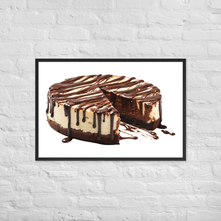 Chocolate Drizzle Cheesecake Framed poster 🤤 from Yumify.AI