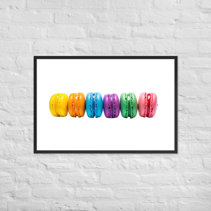 Rainbow Macarons Framed poster 🤤 from Yumify.AI