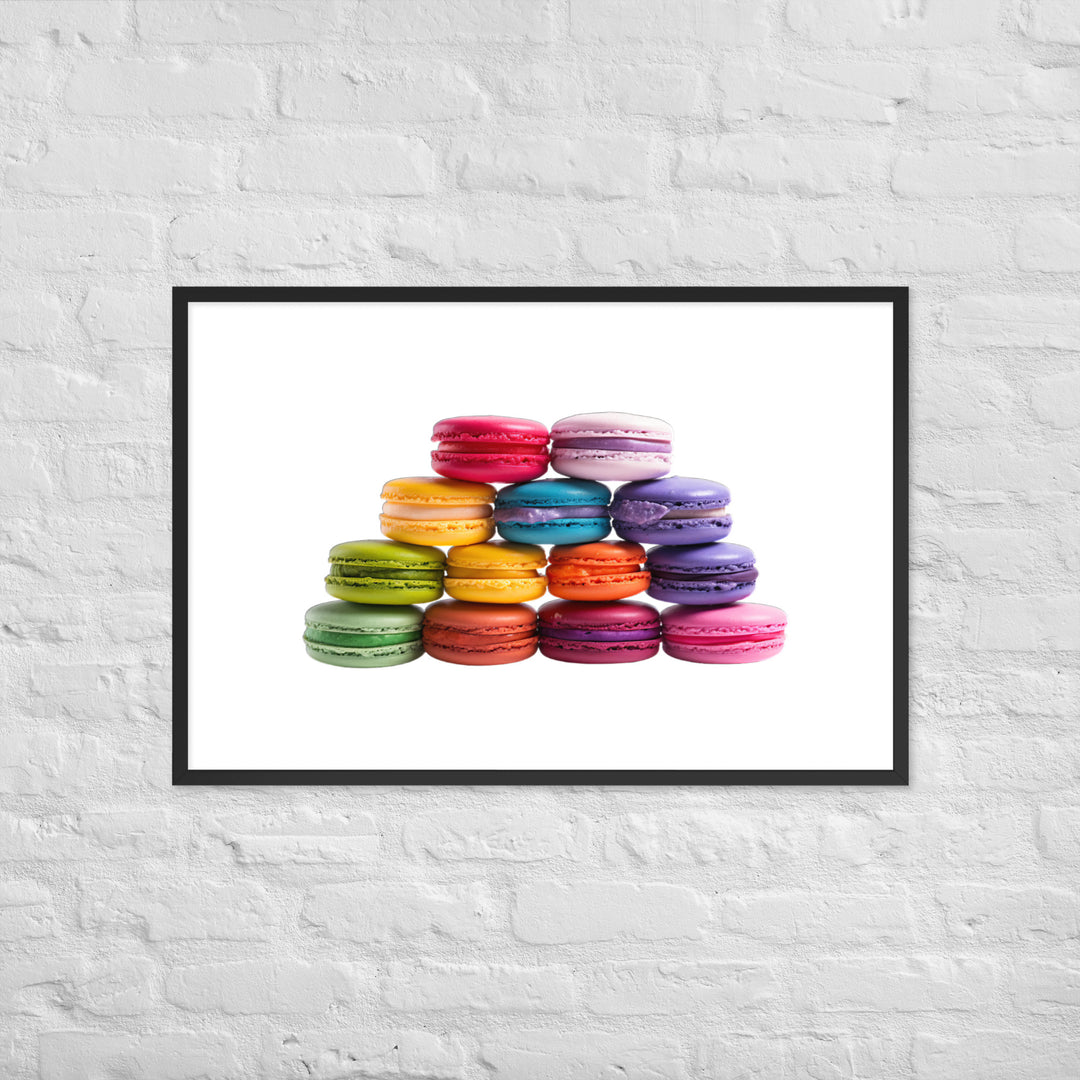 Rainbow Macarons Framed poster 🤤 from Yumify.AI